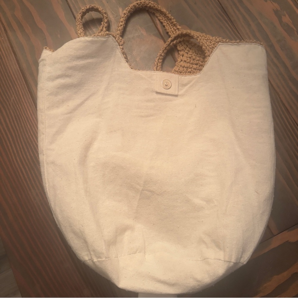 BTB Los Angeles Straw Tote Bag Woven Beach Coastal Boho Large Shoulder Bag - Picture 6 of 6